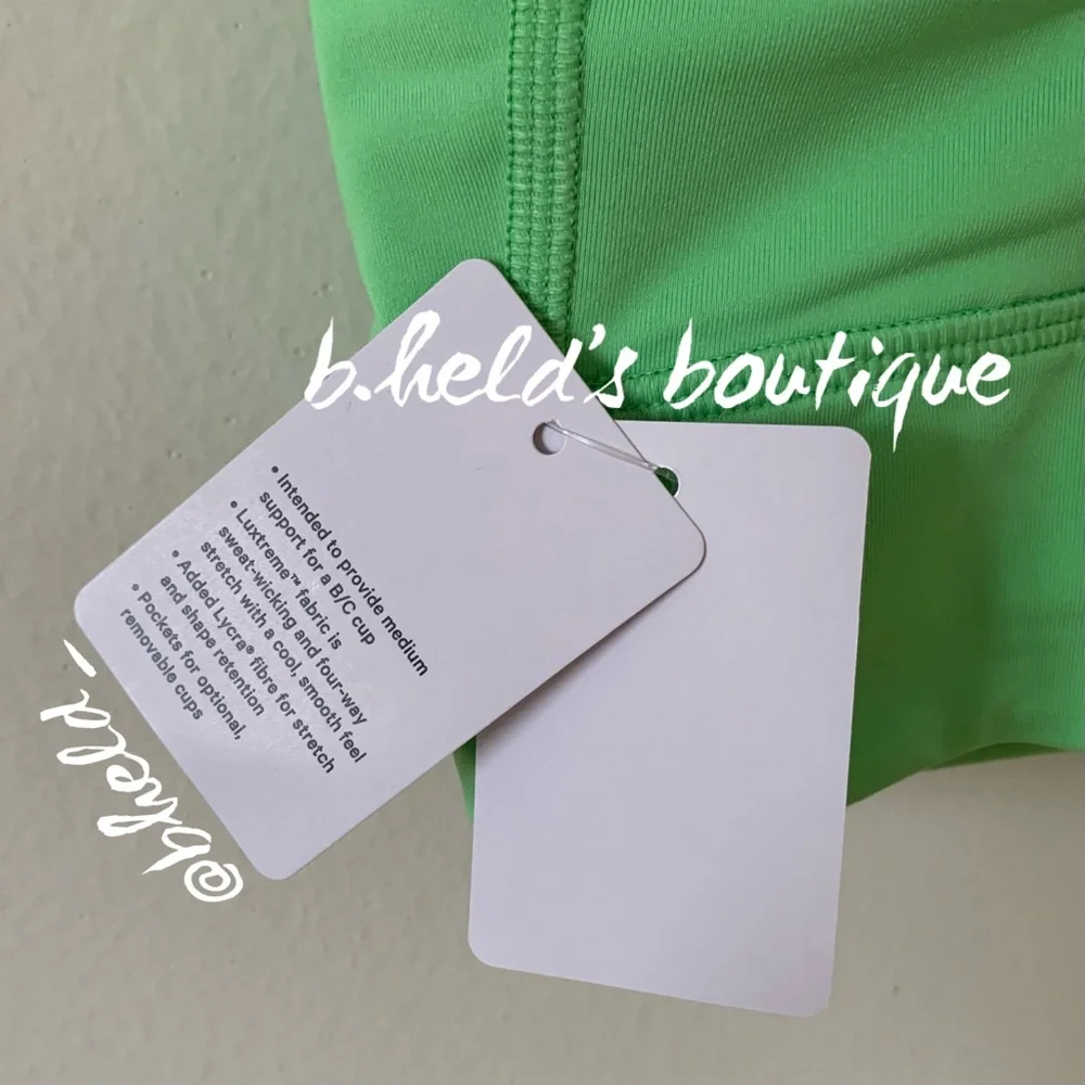 lululemon Energy Bra Long Line in Scream Green Light Size 4 Rare New NWT - Picture 8 of 16